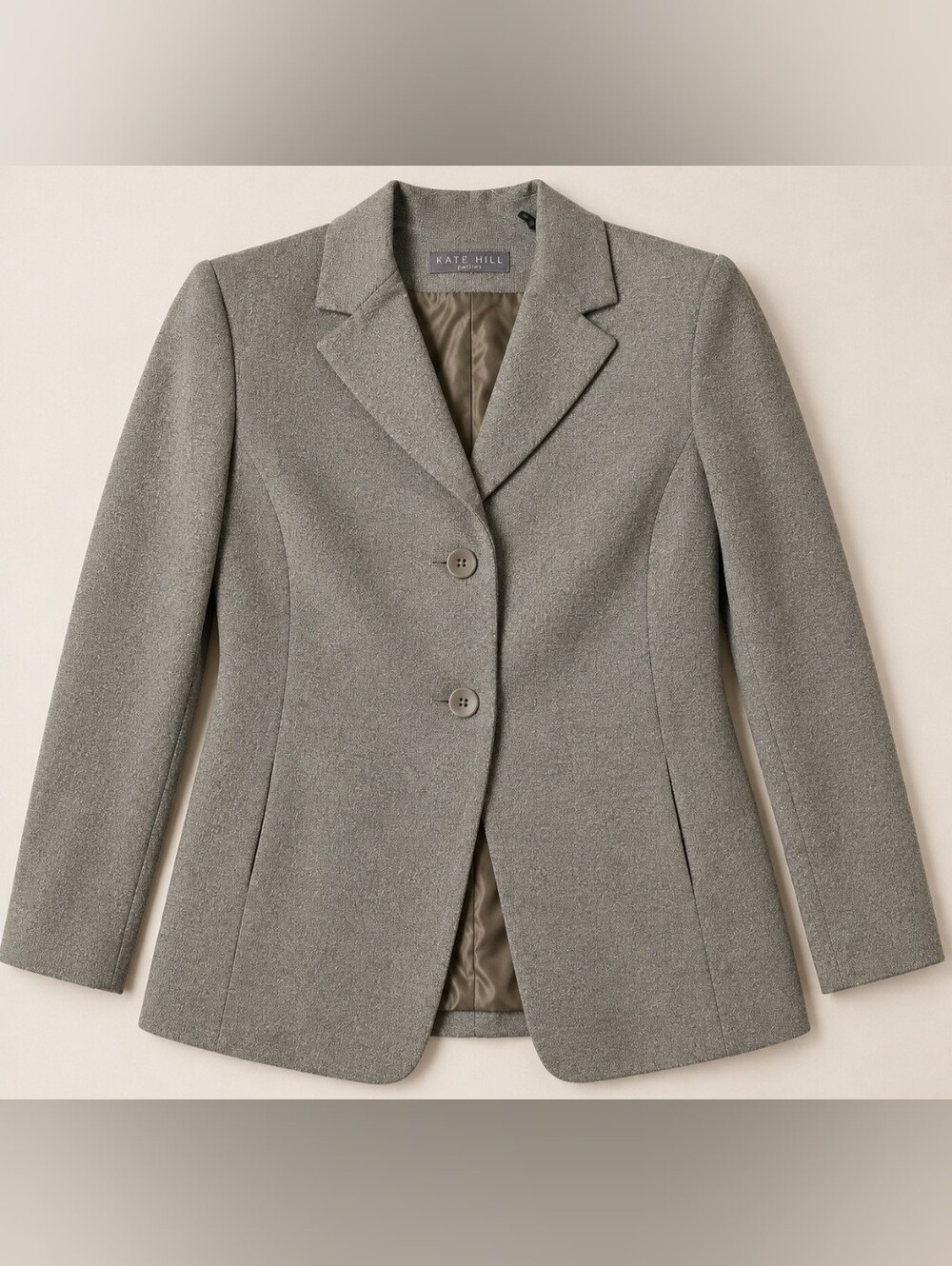 Kate Hill Petites Gray Tailored Blazer Jacket Size 6P